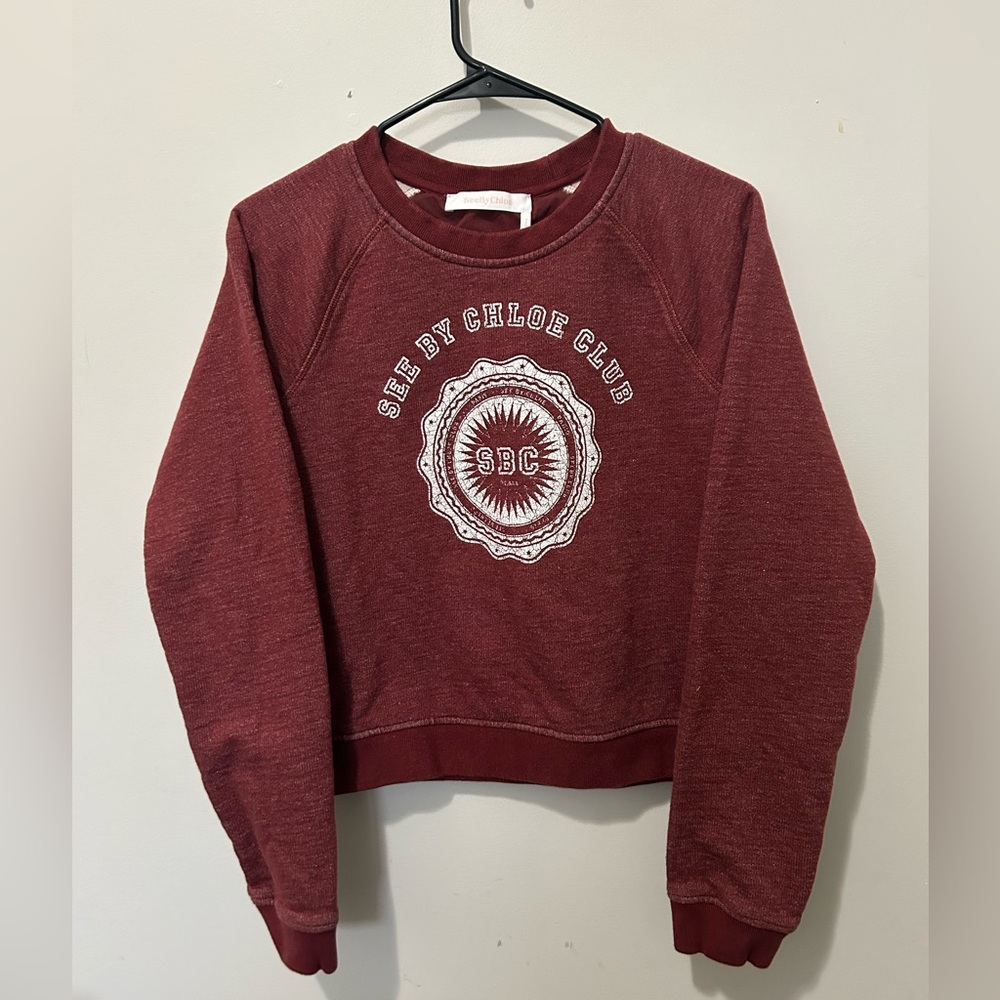 See By Chloe Burgundy Sweatshirt with Logo